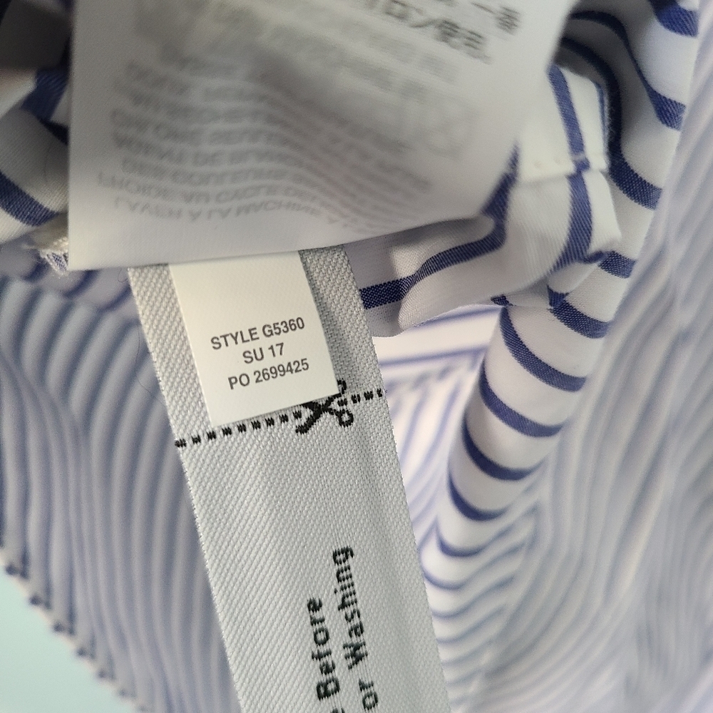 J.Crew Dress Women's XS Blue White Striped Lace-Up Casual Chic Mini - Picture 7 of 7